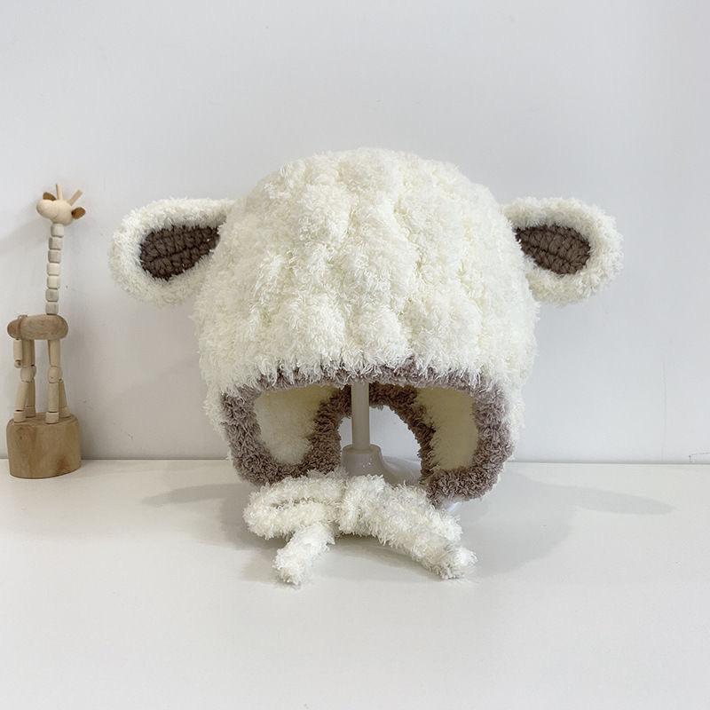 Baby Hat Winter Lamb Ear Headgear Male and Female Babies Warm Windproof Outdoor Lamb Fur Ear Cap Infants
