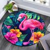 Flamingo Tropical Round Area Rug,Carpet Rug for Living Room Bedroom Sofa Playroom Decor,Non-slip Floor Mat