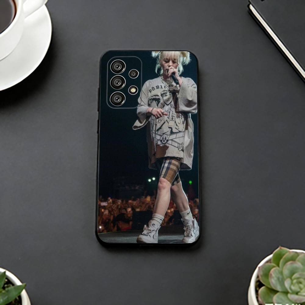 B-Billie lovely Eilish Phone Case Black Silicone Soft For Samsung S25,S24,S21,S22,S23,S30,Ultra,S20,Plus,Fe,Lite