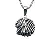 Stainless Steel Indian Pendant Fashion Personality Punk Necklace Vintage Trendy Men Necklace Sweater Chain
