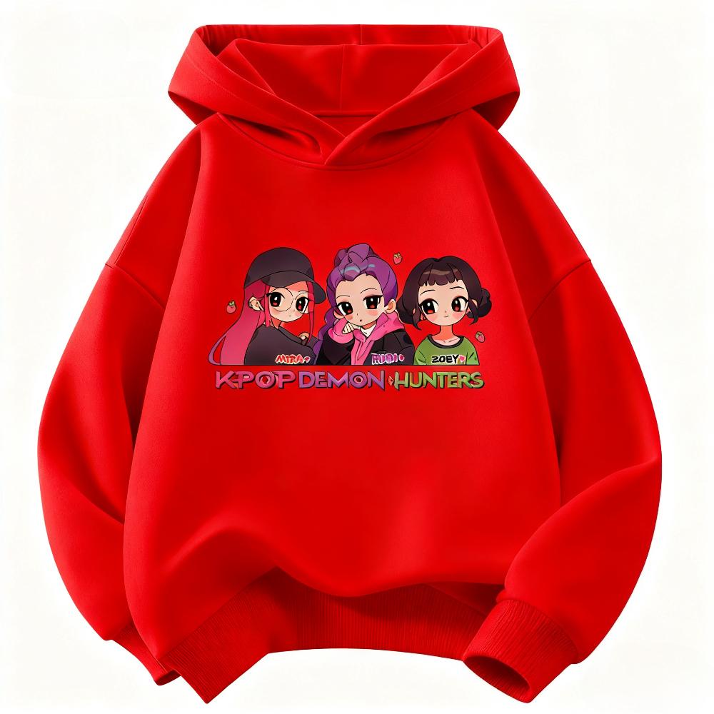 Kpop Devil Hunter Kids Hoodie, Autumn/Winter Warm Hoodie, Fashionable Boys' and Girls' Clothing, Casual Children's Clothing