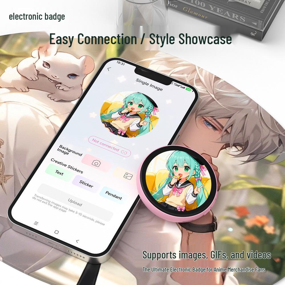 Cross-border Bluetooth Anime Star DIY Smart Touchscreen Badge Pendant