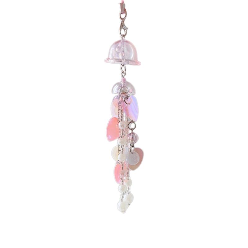 Elegant Jellyfish Shaped Keychain Phone Straps Chain Delicate Bag Purse Pendant 1 розовый