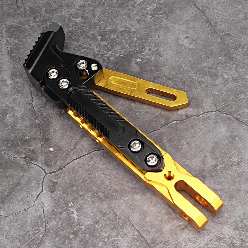 Motorcycle Aluminum Alloy Adjustable Kickstand Foot Side Stand Tripod Holder (Golden)