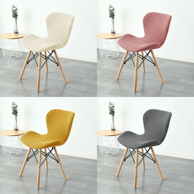 2Pcs Curved Butterfly Chair Cover Polar Fleece Stretch Dining Chair Slipcover Girls Room Makeup Chair Covers For Living Room
