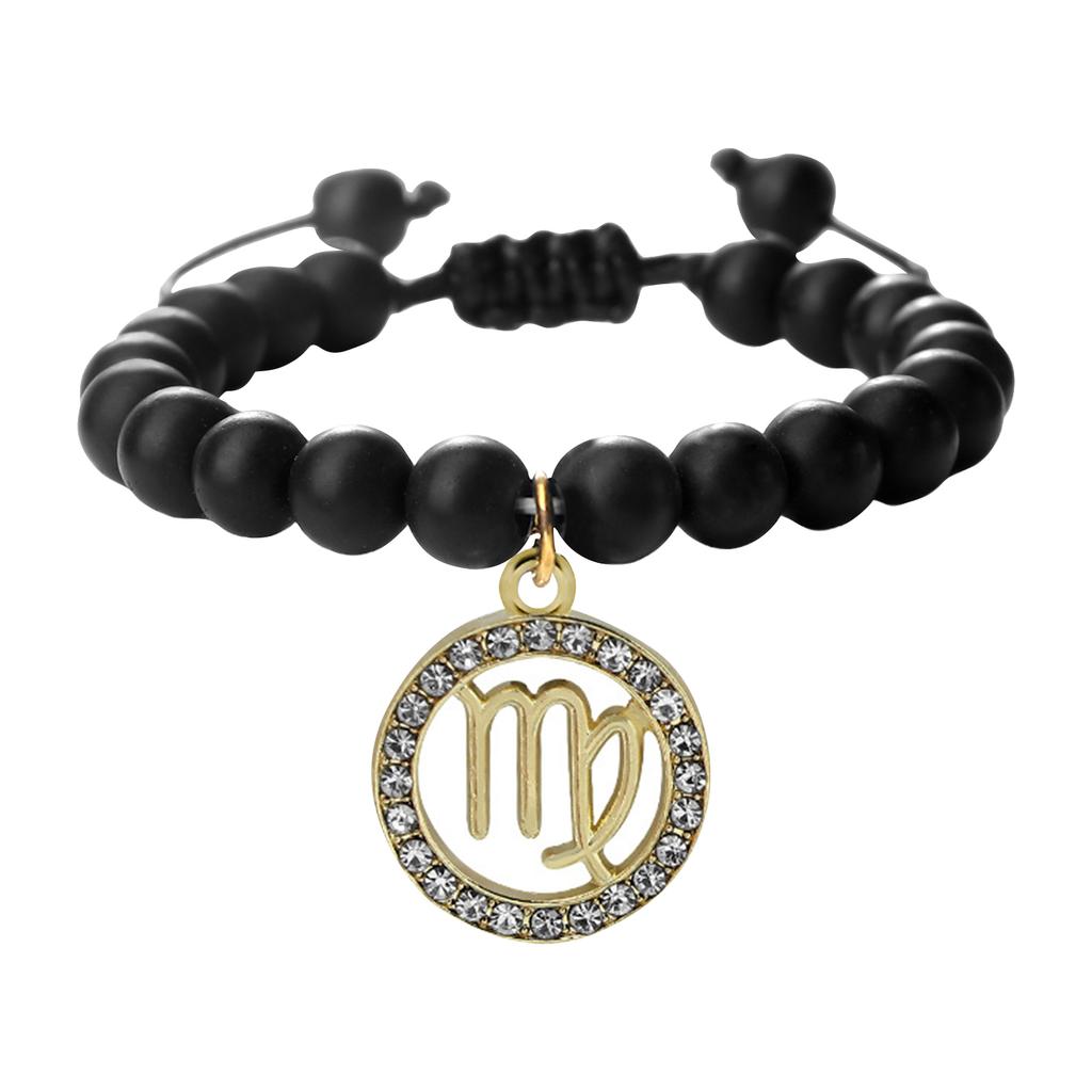 Constellation Friendship Bracelet Natural Stone Spacer Stretchable Bracelet Twelve Constellation Bracelet