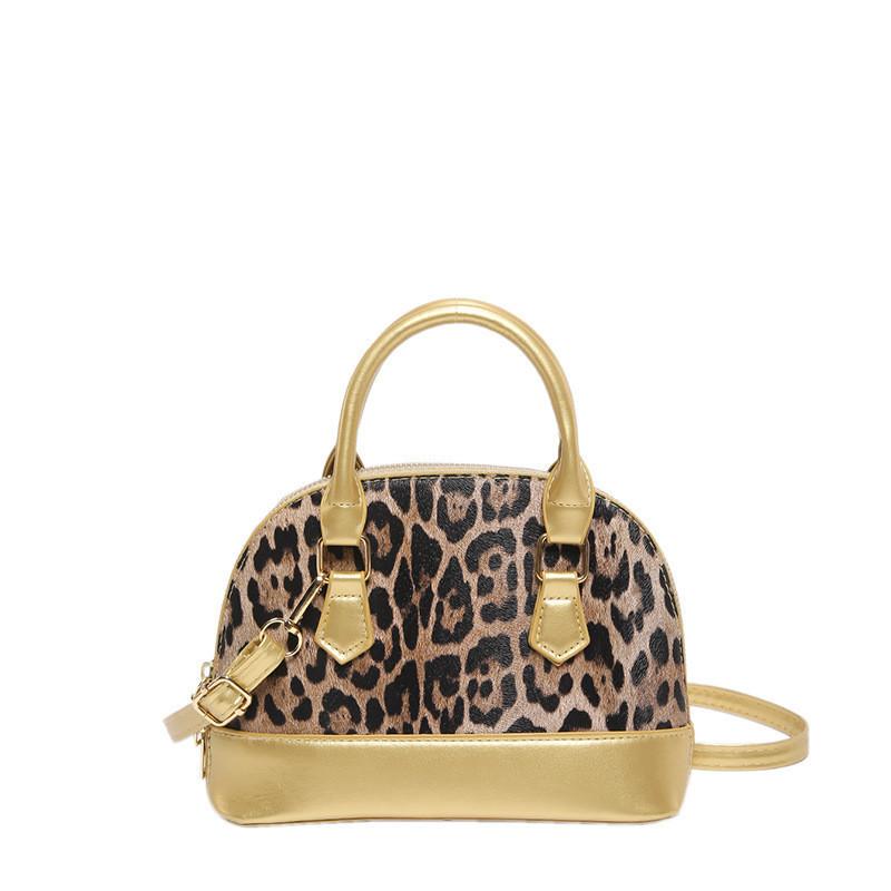 

Stylish Urban Shell Bag Unique Leopard Print Design Women s Pu Leather Handbag золотий