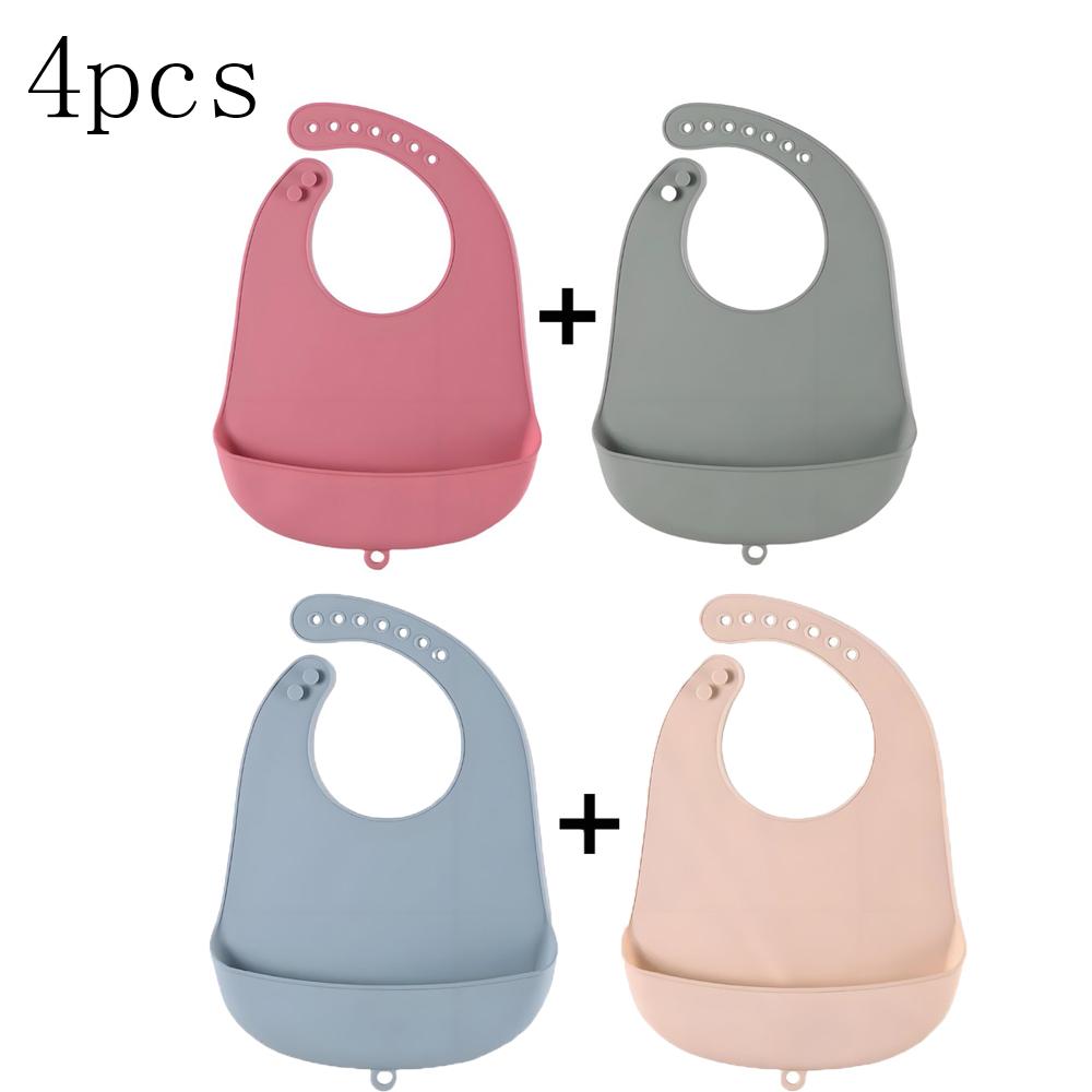 Waterproof Baby Bibs Baby Supplies CHILDREN'S Bibs Girls Boys Adjustable Soft Silicone Bibs Baby Feeding Supplies