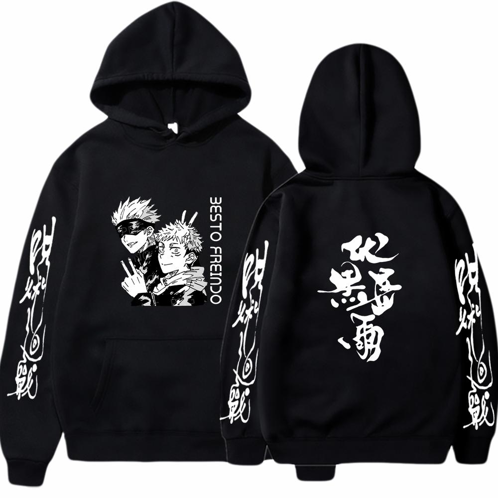 Japan Anime Jujutsu Kaisen Gojo Satoru Graphic Hoodies Oversized Hooded Vintage Long Sleeves Hoodie Men Women Clothes