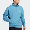 Adidas Originals Trefoil Logo Print Zip Sweatshirt Men Tops Blue GL9943