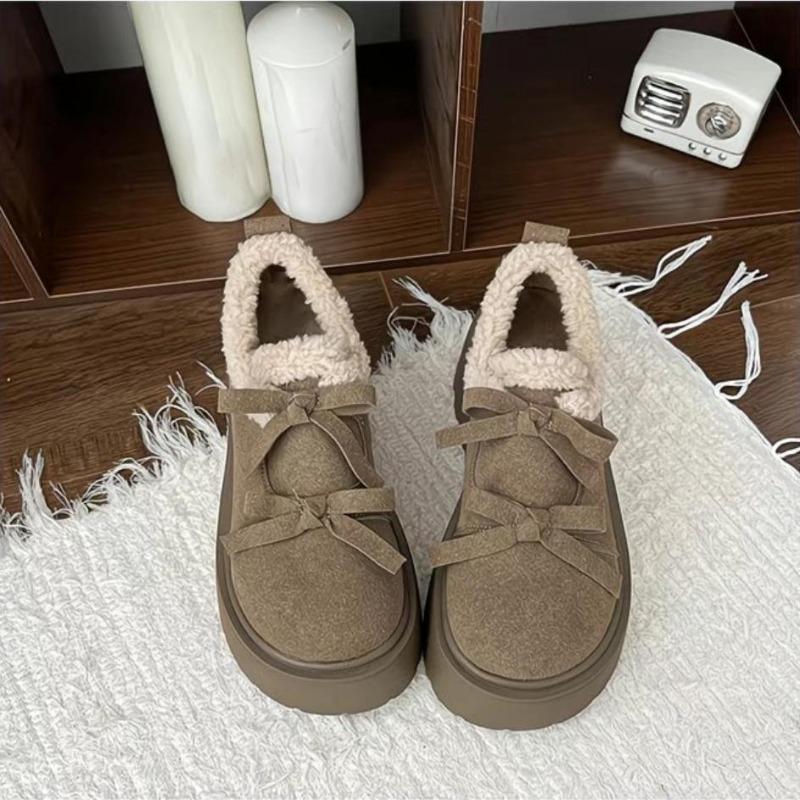 Nouvelles Chaussures à Semelles Épaisses, Augmentant la Taille, en Coton Polaire pour Femmes