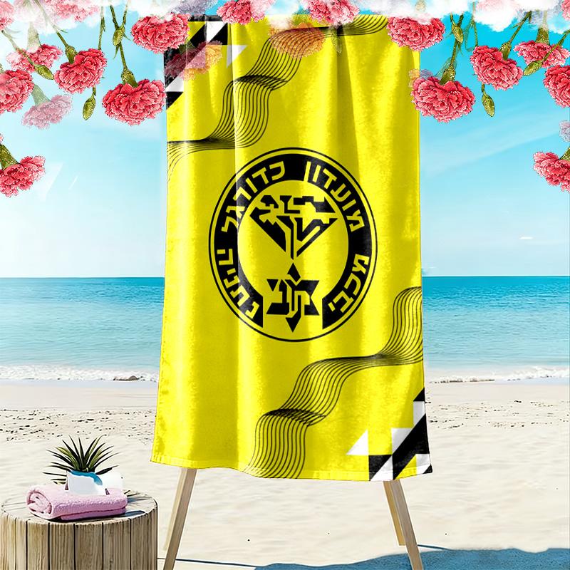 Maccabi Netanya FC Print Beach Towel, Large Soft Quick Dry Towel for Beach Camping Swimming