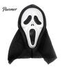 Soft Plastic Horror Masque Halloween Ghost Full Face Masque, Screaming with Head Skeleton Hood, Scary Costume Accessory for Cosplay Party, Haunted