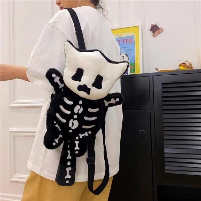 Y2K Novelty Cute Plush Backpack Cool Gothic Knapsack Harajuku Girl Street Personality Backpacks Fashion Women's Travel Rucksacks