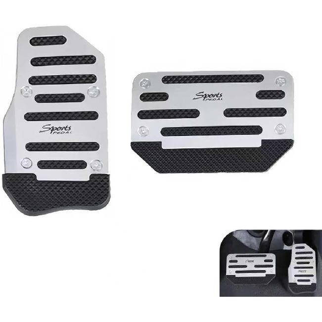 2 PCS Automatic Transmission Pedal Covers, Non-slip Car Pedal Covers, Alloy Gas and Brake Pedals Replacement Kit, Universal for Most Cars SUVs ATVs