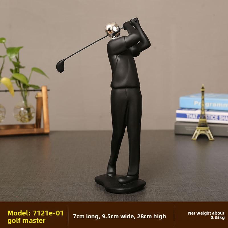 Schwarz Modern Abstrakt Harz Radfahrer Radfahrer Ornamente Statue Athlet Figur Tennis Kunst Büro Zimmer Miniatur Dekoration