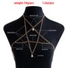European and American Jewelry Fashion Metal Pentagram Imitation Pearl Pendant Chest Chain Sexy Hottie Bikini Body Chain