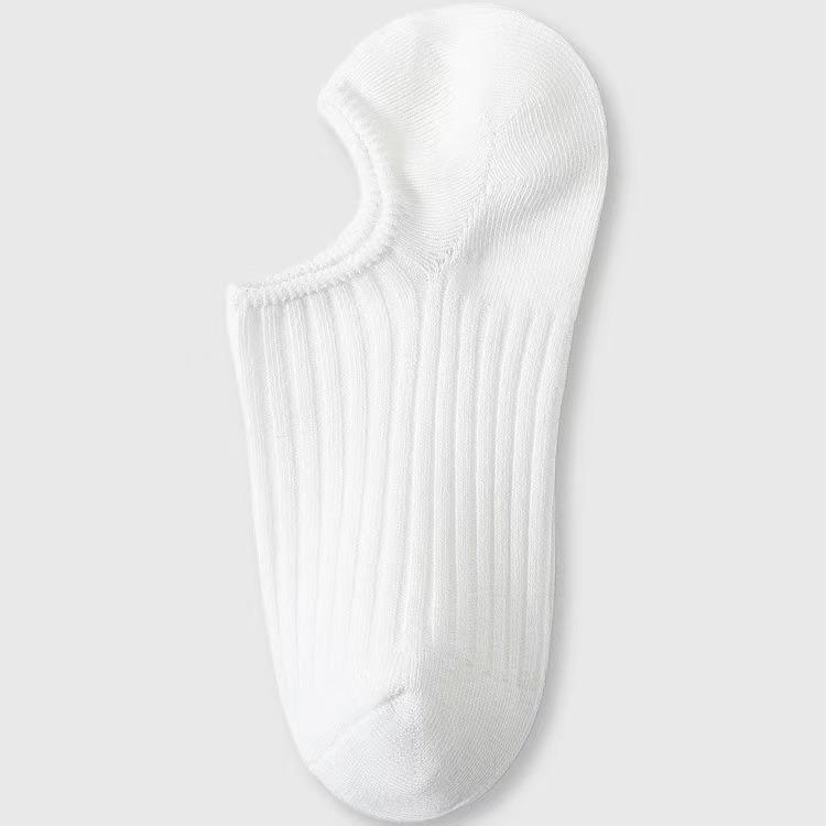 Women's Non-Slip Cotton Boat Socks - Breathable, Sweat-Absorbing, Low-Cut, Invisible, Solid Colors