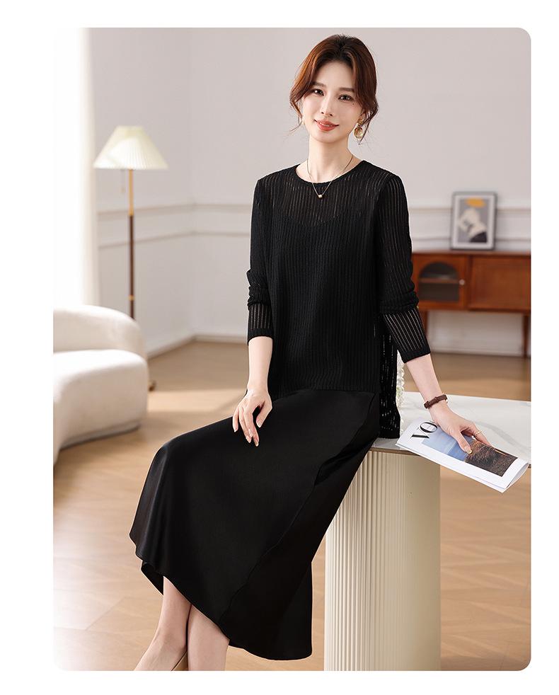 Stylish Midlife Women's Chic Chinese Spring 2026 Two-Piece Skirt and Top Set