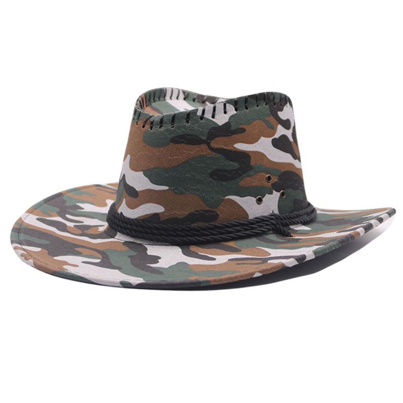 New Camouflage Jazz Hat Outdoor Men's Summer Beach Denim Hat Travel Big Brim Sun Protection Visor