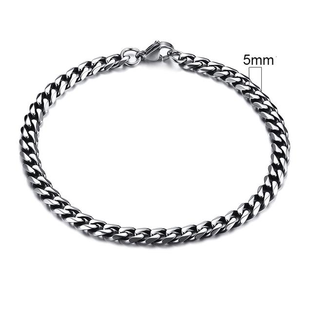 Vnox Mens Simple 3 -11mm Stainless Steel Curb Cuban Link Chain Bracelets For Women Unisex Wrist Jewelry Gifts
