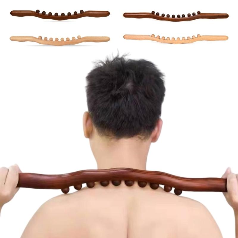 Portable Full Body Massager Wood Massage Roller Stick for Deep Tissue Massage and Body Sculpting with 8/10 Beads