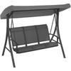 Lseqow Swing Seat Canopy - Waterproof Replacement Swing Seat Chair Tent for Patio, Garden, Poolside, Balcony - Dark Grey