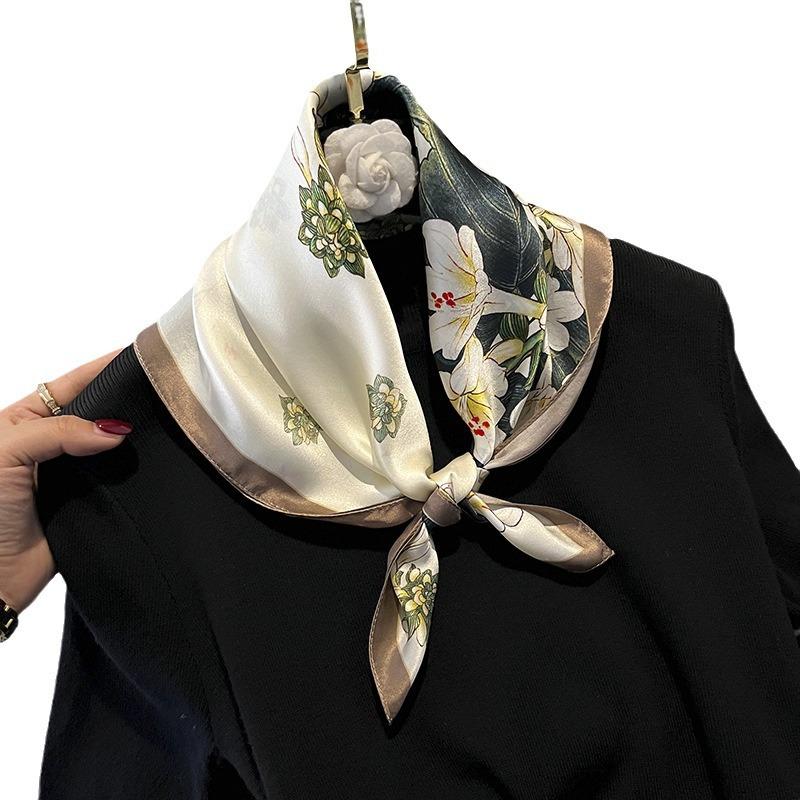 100% Natural Real Silk Scarf Women Shawl Bandana Square Scarves new Kerchief Mulberry Spring Fashion Luxury High Quality Hijab