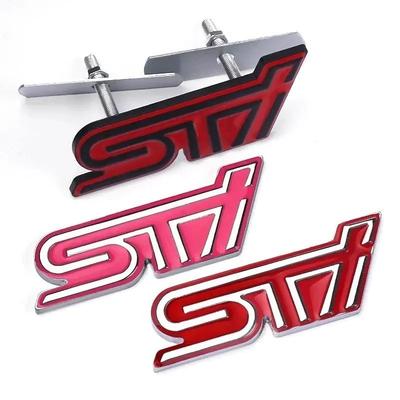 STI Logo Car Front Grille Emblem for XV WRX BRZ FORESTER IMPREZA LEGACY OUTBACK Auto Body Side Badge Sticker Decal
