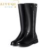 Fashion AIYUQI  Women Winter Boots 2025 New Genuine Leather Long Boots Women Big Size 41 42 43 Wool Warm Zipper Riding Boots Women