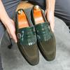 Men's Shoes Large Size Casual Shoes Fringed Leather Shoes Men's One-pedal Business Dress Loafers Men's Driving Doudou Shoes