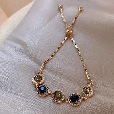 Luxus Überzogene Zirkon Armband Koreanische Geometrische Diamant Kette Armband Mode Schmuck Zubehör Für Frau