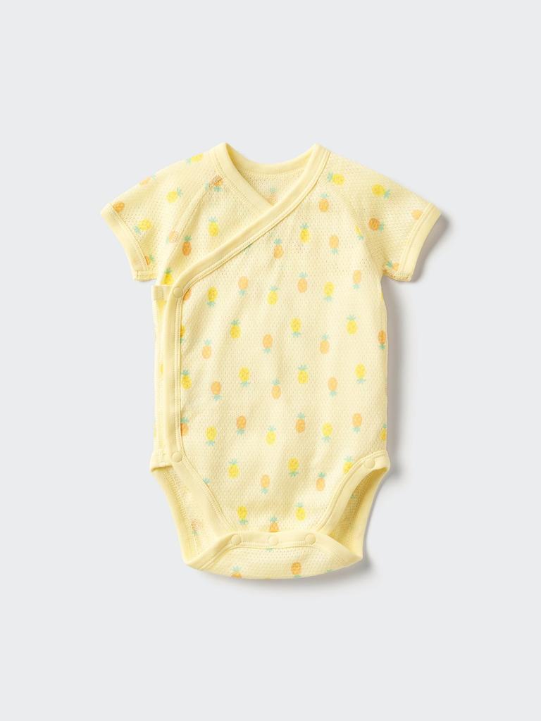 Uniqlo Japan Cotton Mesh Bodysuit Front Opening