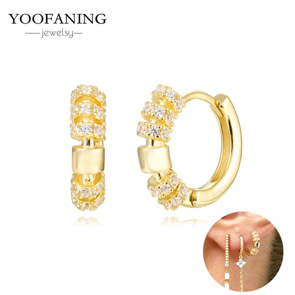 925 Silver Ear Needle Fashion Light Luxury Gold hoop earrings Classic Retro Collection earrings for women Jewelry Gift