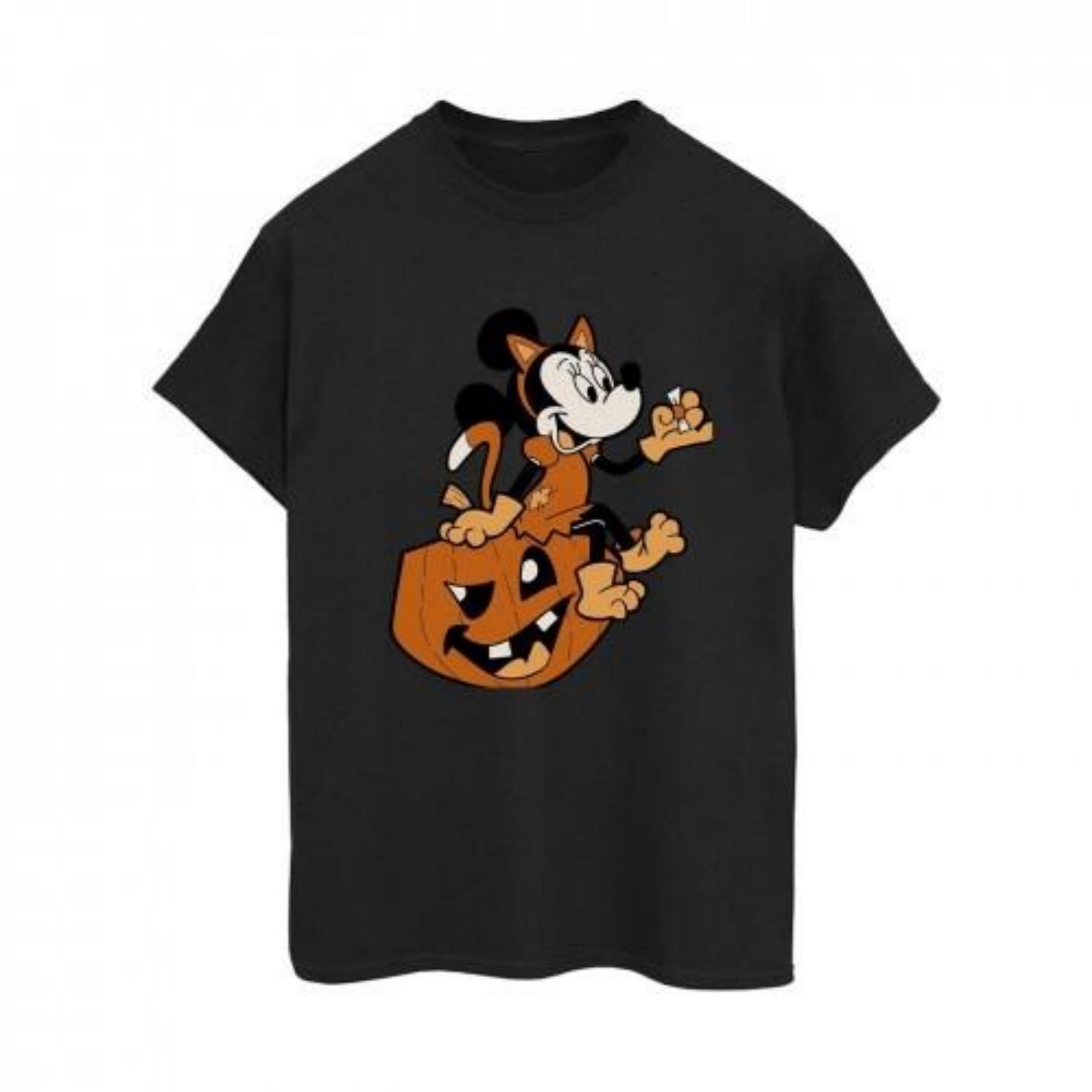 Mickey mouse Womens_Ladies Minnie Mouse Cat Cotton Boyfriend Halloween T-Shirt S