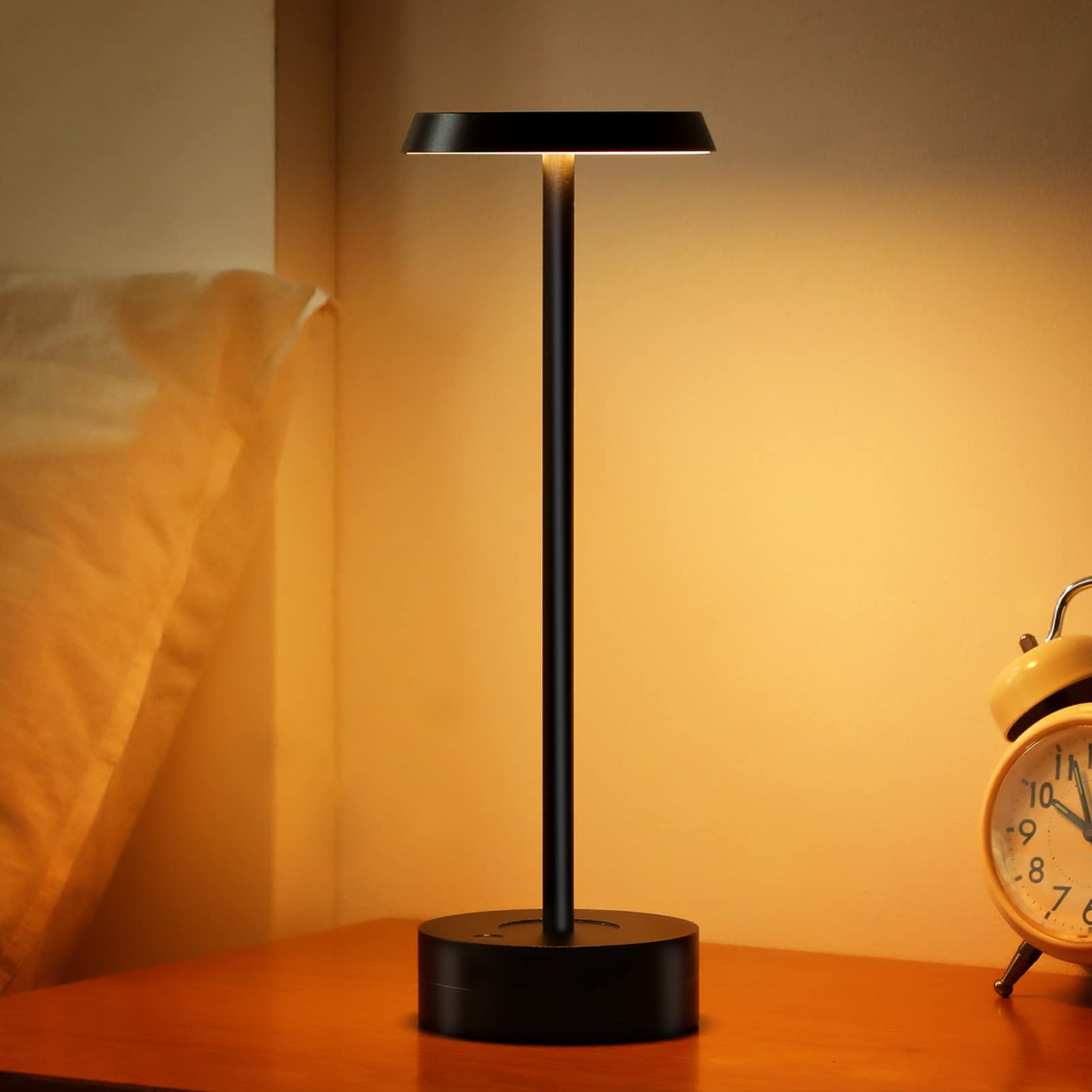 

Govssing Stylish Table Lamp with Indirect Lighting, LED Light, Timer Function, 4000mAh Rechargeable, 3 Color Temperature Settings, Stepless Dimming,