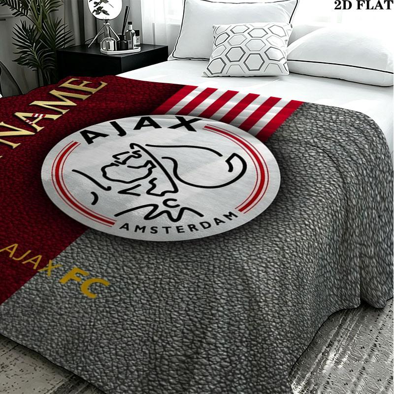 1 Adet AFC Ajax Özel İsim Desenli Flanel Battaniye Her Mevsime Uygun Ev Dekorasyonu Sıcaklık ve Konfor İçin Hediyeler Tatil Hediyesi