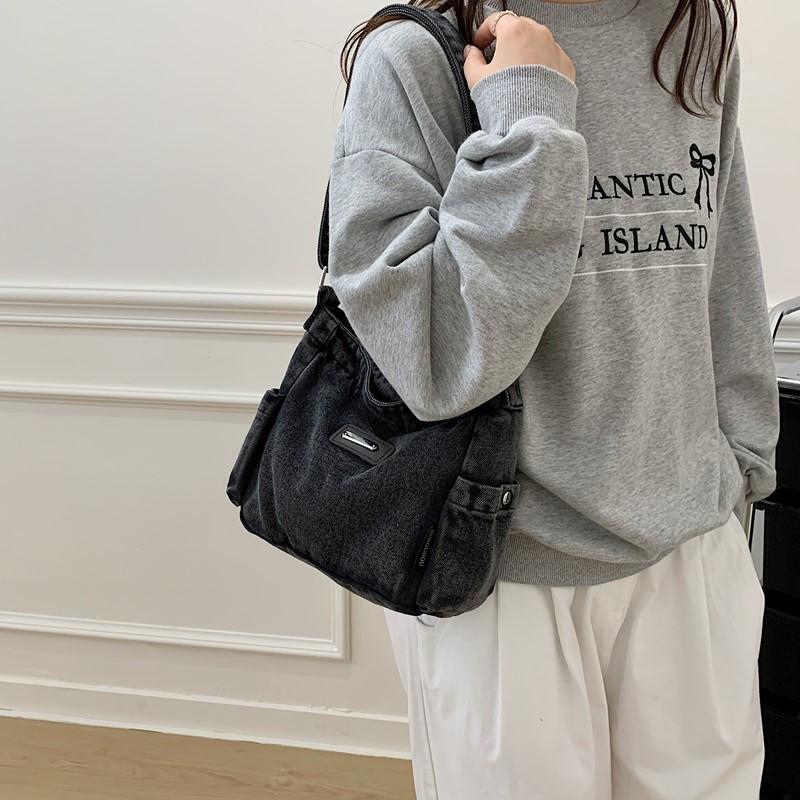 Denim Bag Women's Shoulder Crossbody Bag Commuter Small Square Bag