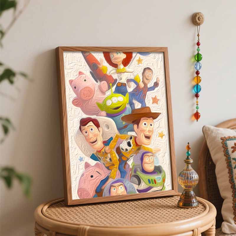 Disney Oil Painting DIY Digital Painting HandPainted Toy Story Characters Wall Art for the Living Room and Entryway Decor.