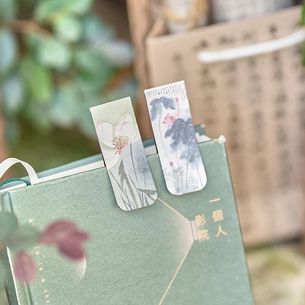 4-teiliges Set mit magnetischen Retro-Lesezeichen für Bücher, chinesische Malerei, Manuskript-Seitenclips, Buchmarker, einzigartiges Lesegeschenk