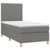 3142138 vidaXL Lit à sommier tapissier et matelas Gris foncé 90x190 cm Tissu