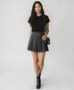 Bonseullipi Crystal Stud Pleated Mini Skirt (Gray)