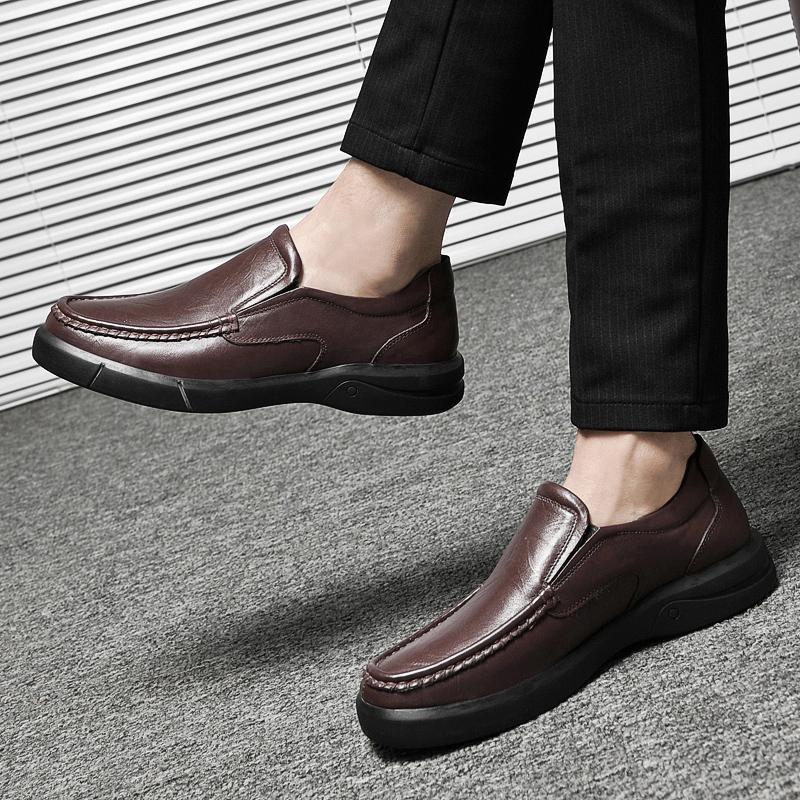 Men Casual Loafers Comfortable Lightweigh Walking Footwear  Breathable Slip On Male Leather Shoes