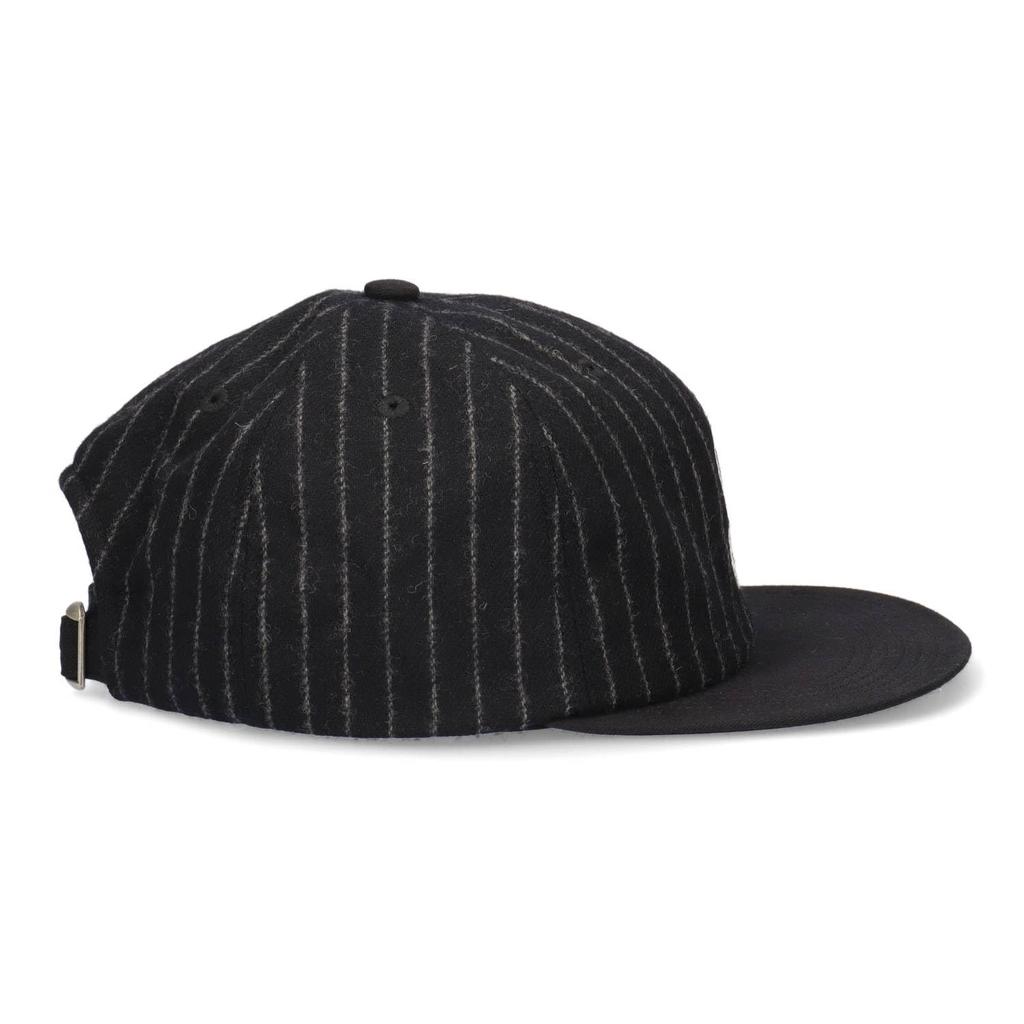 Schott Stripe Cap (Black) - Striped Flannel with S Logo and Wool