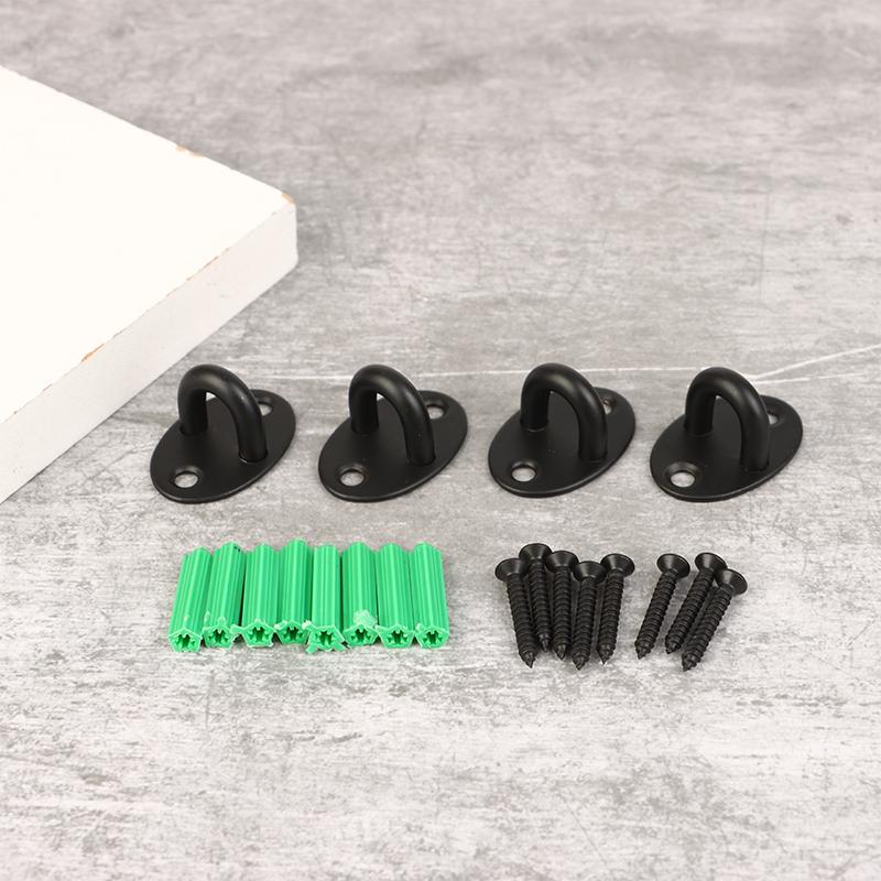 4Pcs Black Stainless Steel Top Hook Wall Bag Ceiling Fan Lamp Roof Fan U-Shaped Hooks