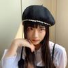Autumn And Winter New Korean Style Lace Beret Women'S Daily Commuting Fashion All-Match Large Head Circumference Painter Hat