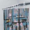 Modern Shower Curtain Set Waterproof Polyester Fabric Printing Bathroom Decor Artistic Blue Pink Black Yellow White Design For L