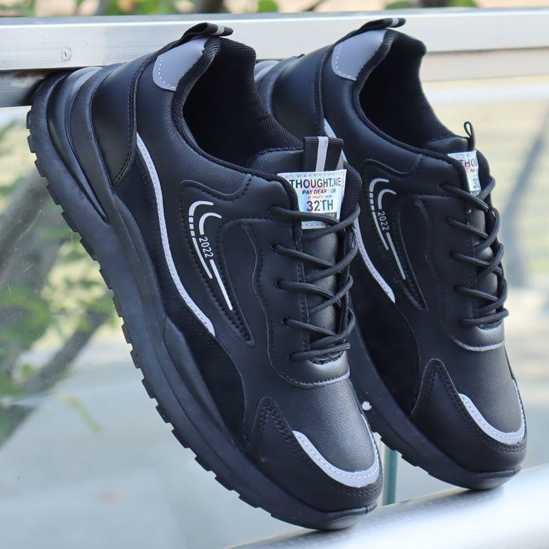 Summer Men's Shoes Spring and Autumn Leather Shoes Men's Mesh Deodorant Wear-resistant Sports Shoes Trend Versatile Casual Trendy Shoes