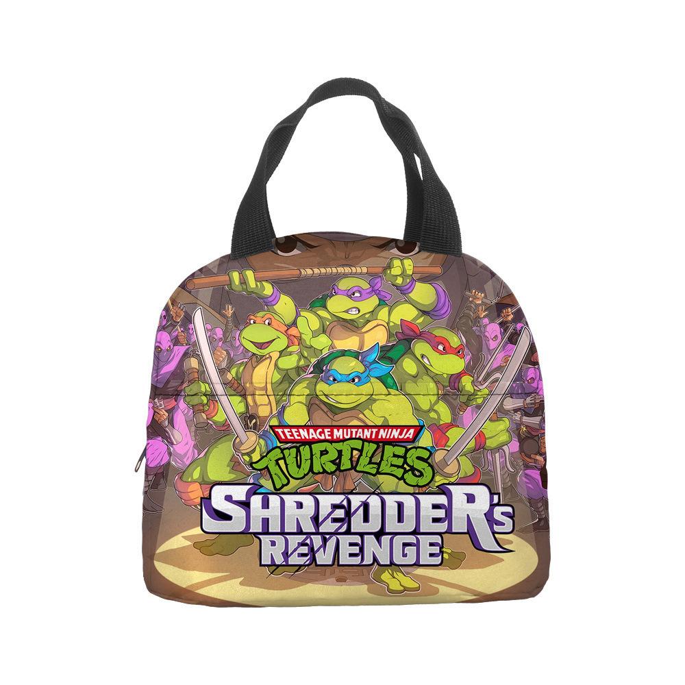 Sac à lunch Tortues Ninja pour Enfants Boîte à lunch isotherme Sac fourre-tout avec poche à glace Glacière portable pour l'école Pique-nique en plein air