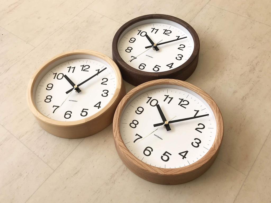 KATOMOKU Muku Clock 16 Oak Wall Clock Continuous Second Hand Radio km-108OA 220mm (SKP Clock)